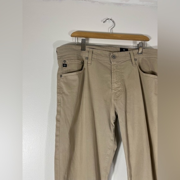 MEN'S Adriano Goldschmied Tellis Chino Pants 36/34 Tan Beige Modern Slim Khaki - Picture 4 of 12